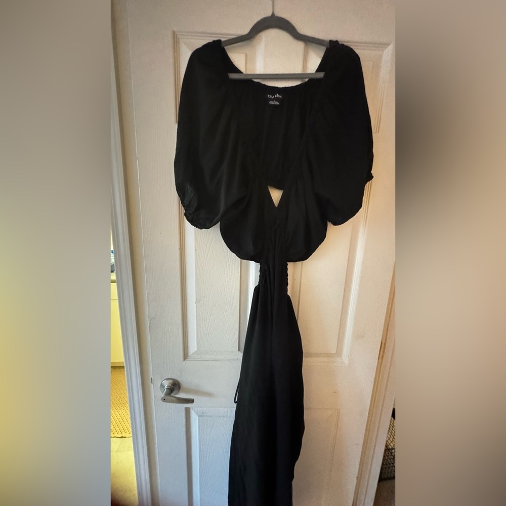 City Chic Womens Black Cut Out Jumpsuit - Picture 7 of 11